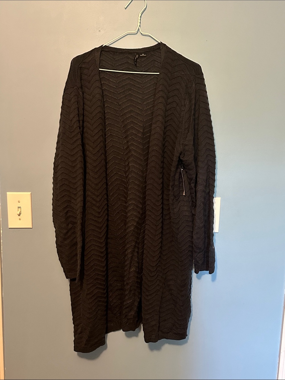 New Directions Black Open-Front Knit 3x Cardigan